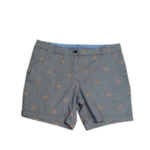 Talbots Plaid Embroidered Scooter Blue Checkered The Weekend Shorts Size 16